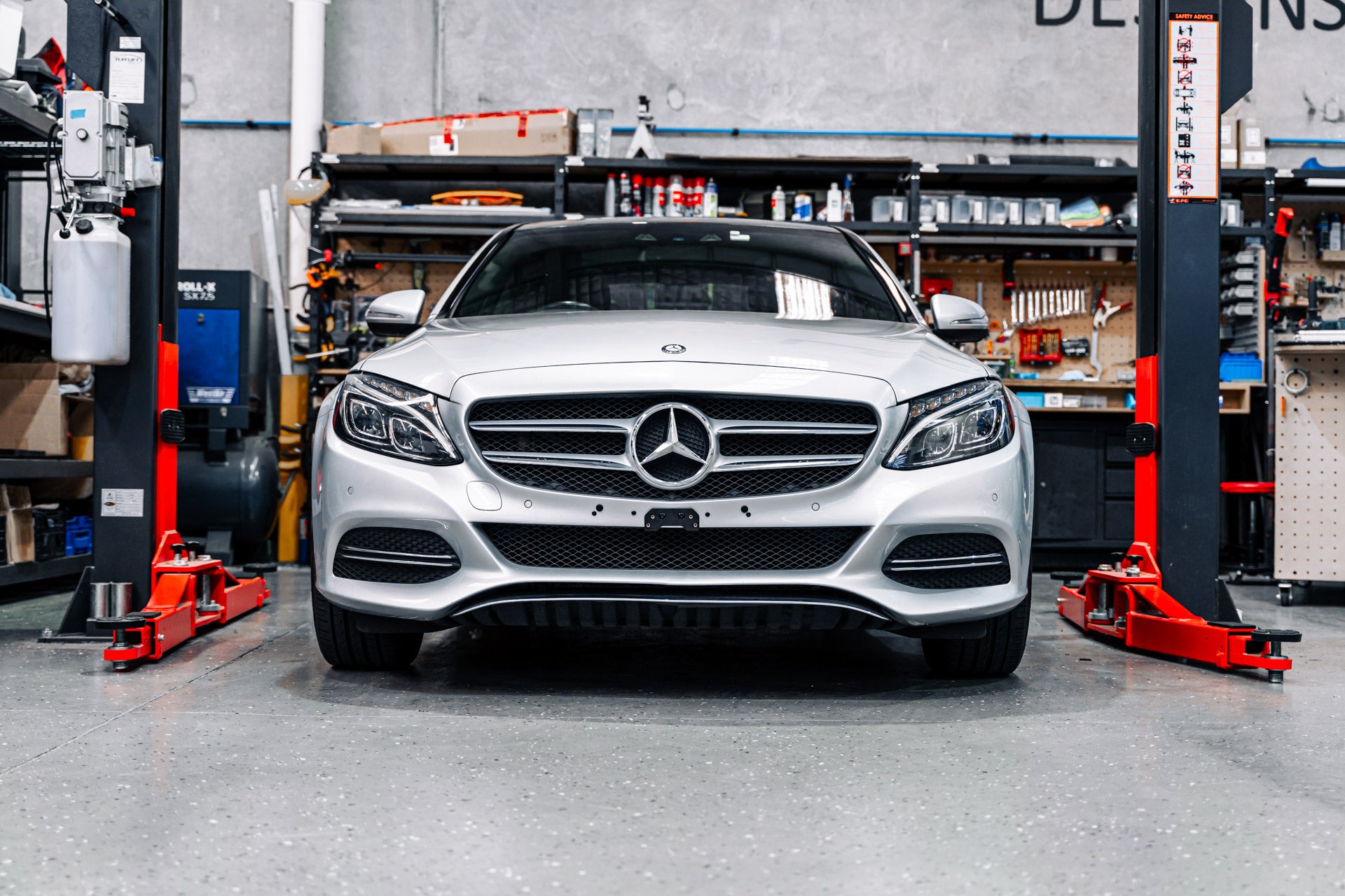 Mercedes C-Class Luxury Line PFL W205 - OEM Plinth Delete Kit (FRONT)