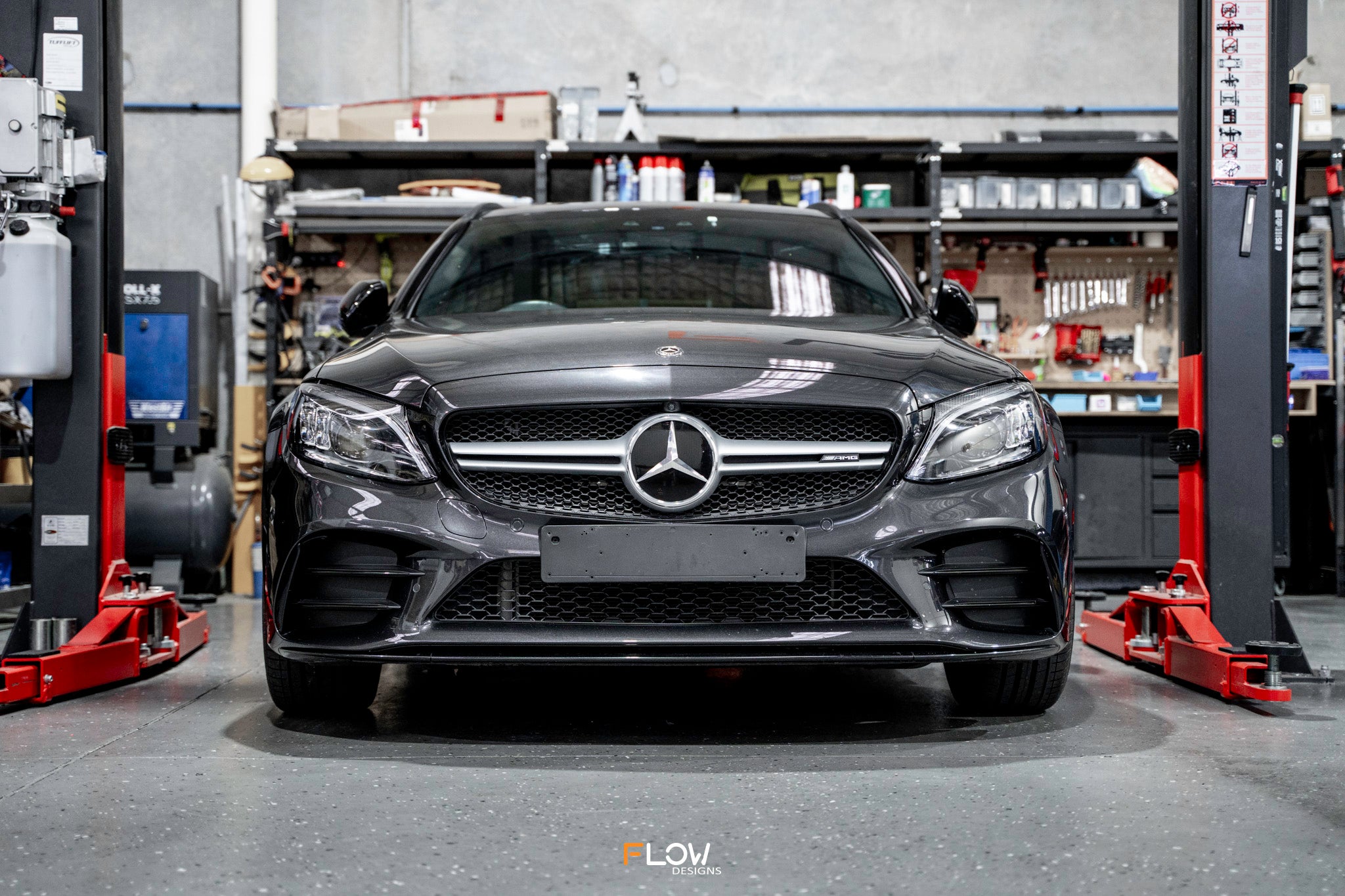 Mercedes C43 AMG/ C-Class AMG Wagon FL S205 2018-2022 - OEM Plinth Delete Kit (FRONT)