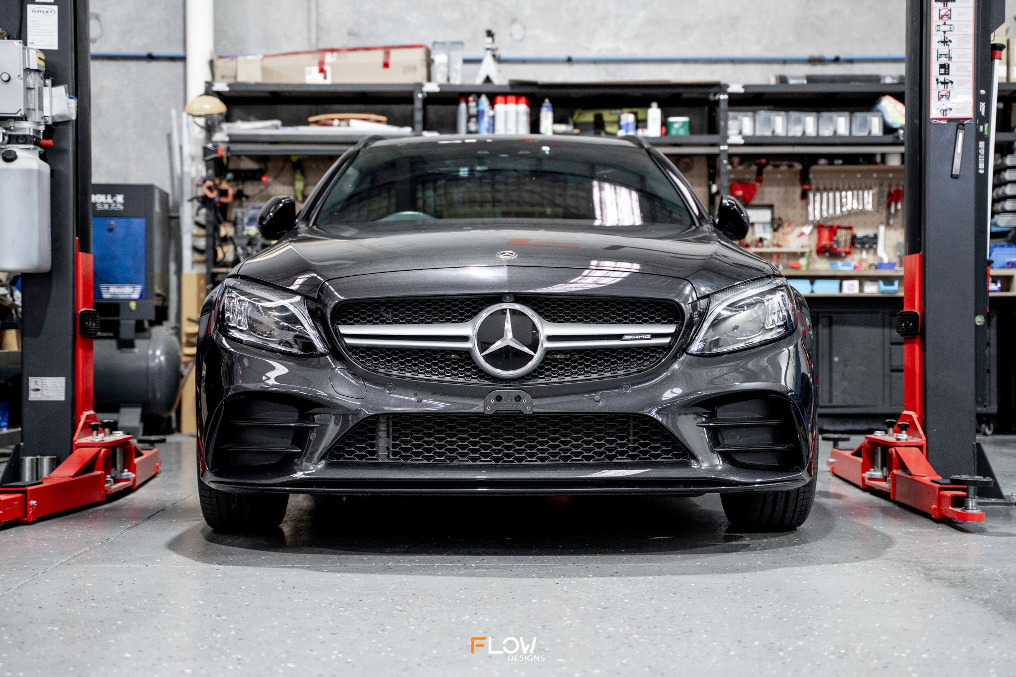 Mercedes C43 AMG / C-Class AMG-Line Facelift W205 2018-2021 - OEM Plinth Delete Kit (FRONT)