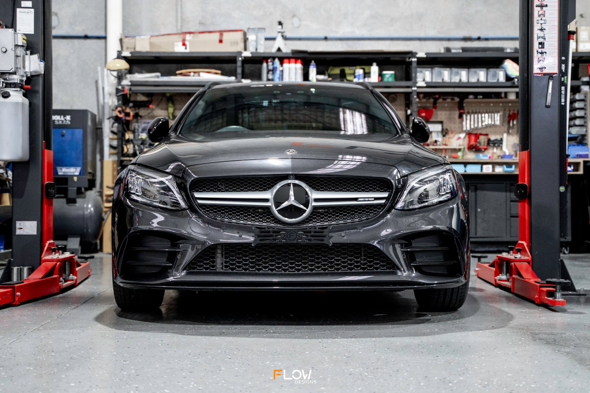 Mercedes C43 AMG / C-Class AMG-Line Facelift W205 2018-2021 - OEM Plinth Delete Kit (FRONT)