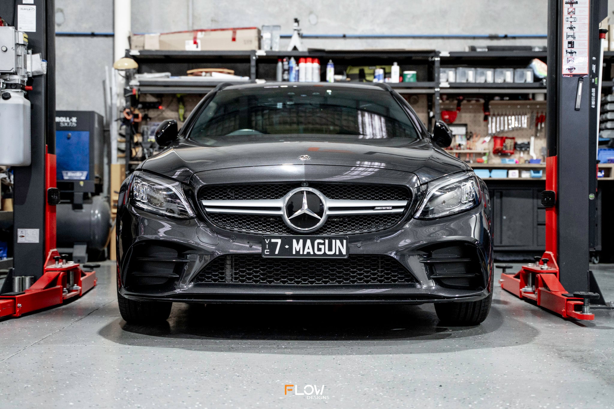 Mercedes C43 AMG / C-Class AMG-Line Facelift W205 2018-2021 - OEM Plinth Delete Kit (FRONT)