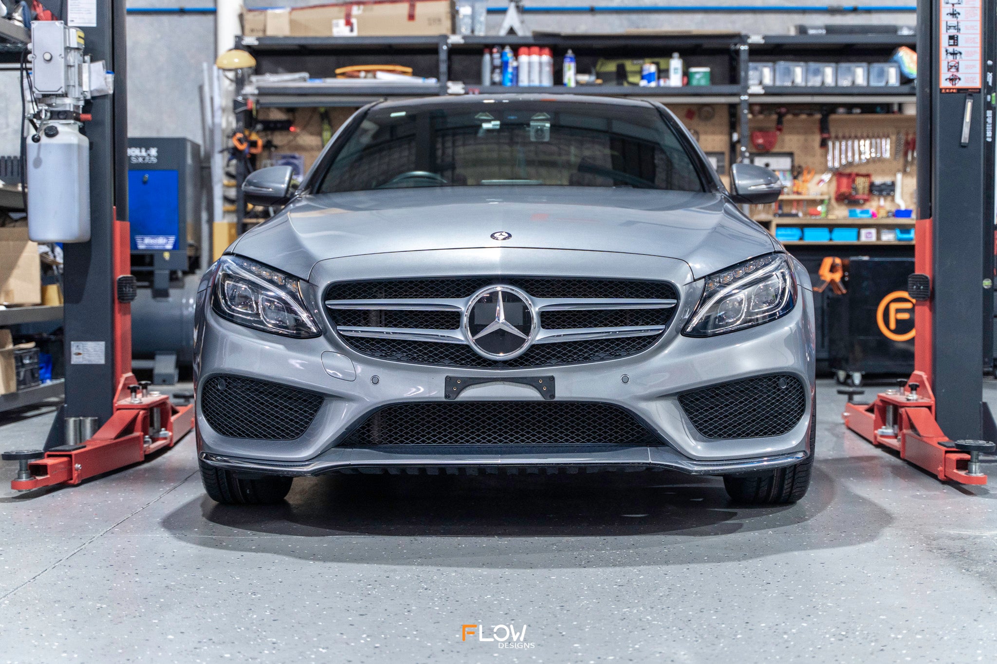 Mercedes C-Class Pre-Facelift 2014-2017 AMG Line W205 / C205 - OEM Plinth Delete Kit (FRONT)