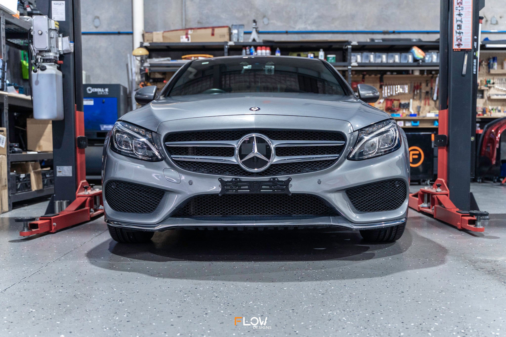 Mercedes C-Class Pre-Facelift 2014-2017 AMG Line W205 / C205 - OEM Plinth Delete Kit (FRONT)