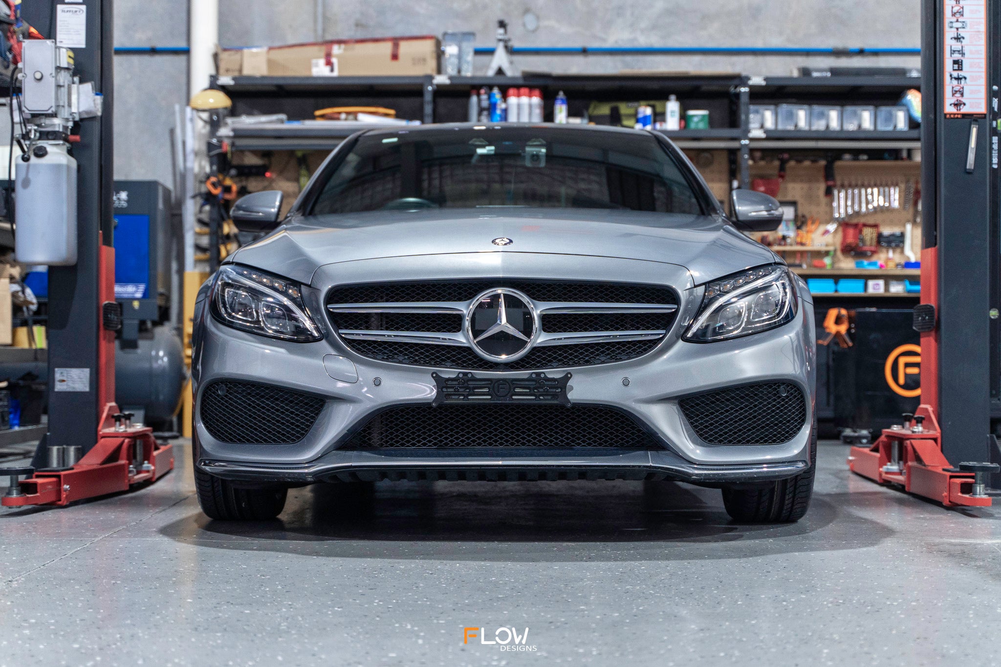Mercedes C-Class Pre-Facelift 2014-2017 AMG Line W205 / C205 - OEM Plinth Delete Kit (FRONT)
