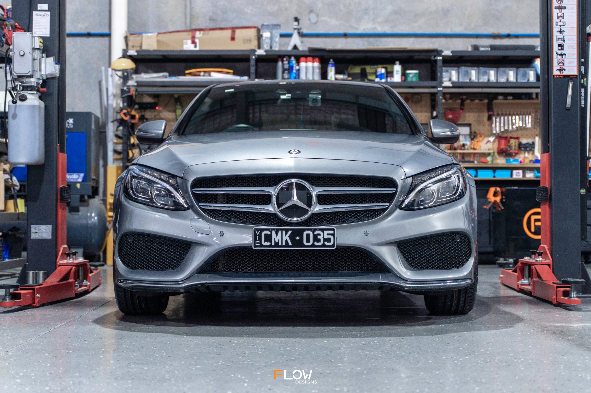 Mercedes C-Class Pre-Facelift 2014-2017 AMG Line W205 / C205 - OEM Plinth Delete Kit (FRONT)
