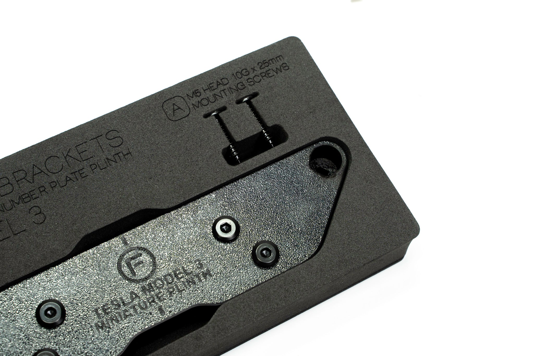 Tesla Model 3 - Number Plate Holder / Plinth (FRONT)