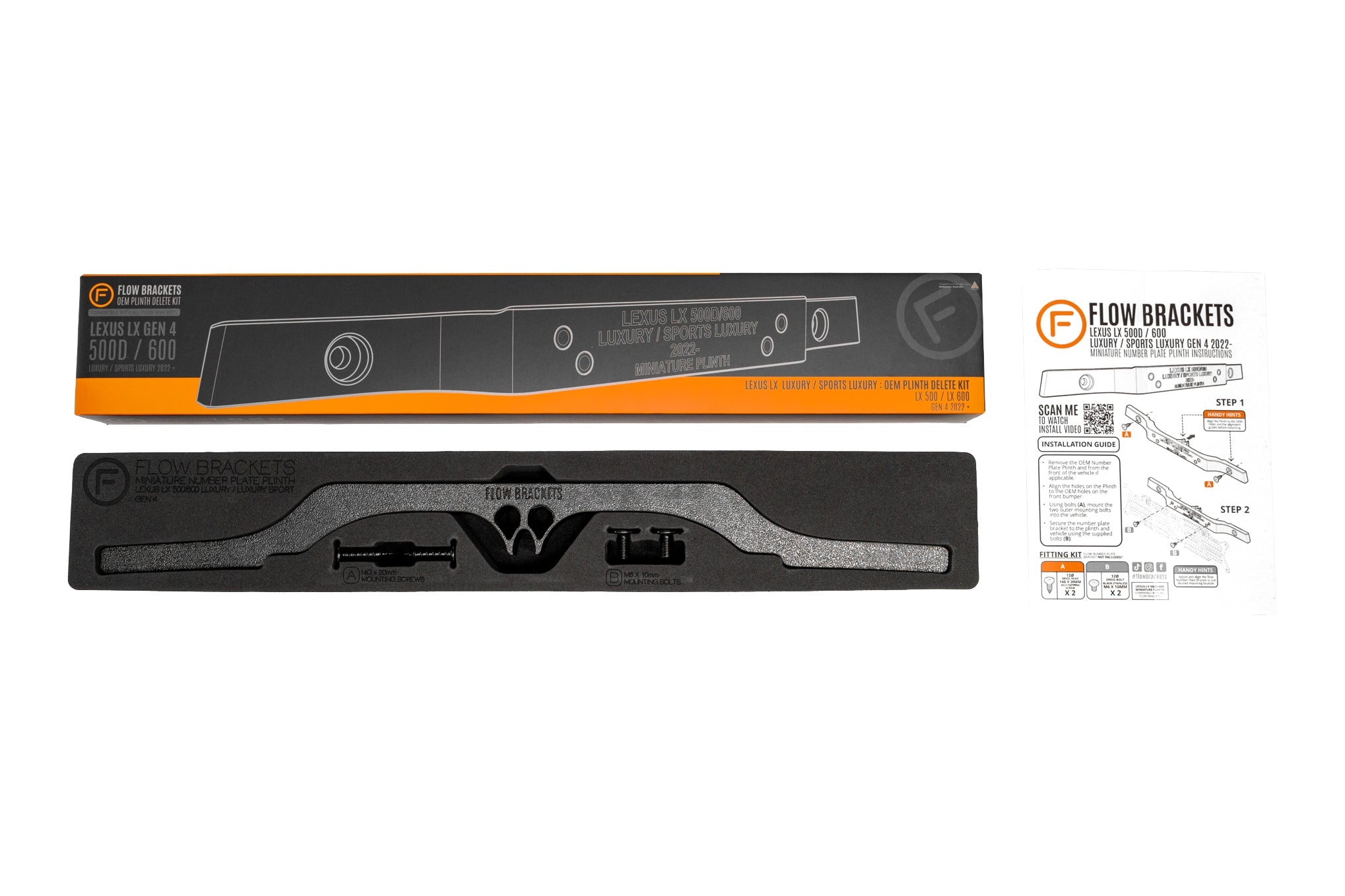 Lexus LX500D/600 Luxury / Sports Luxury 2022-Current - OEM Plinth Delete Kit (FRONT)