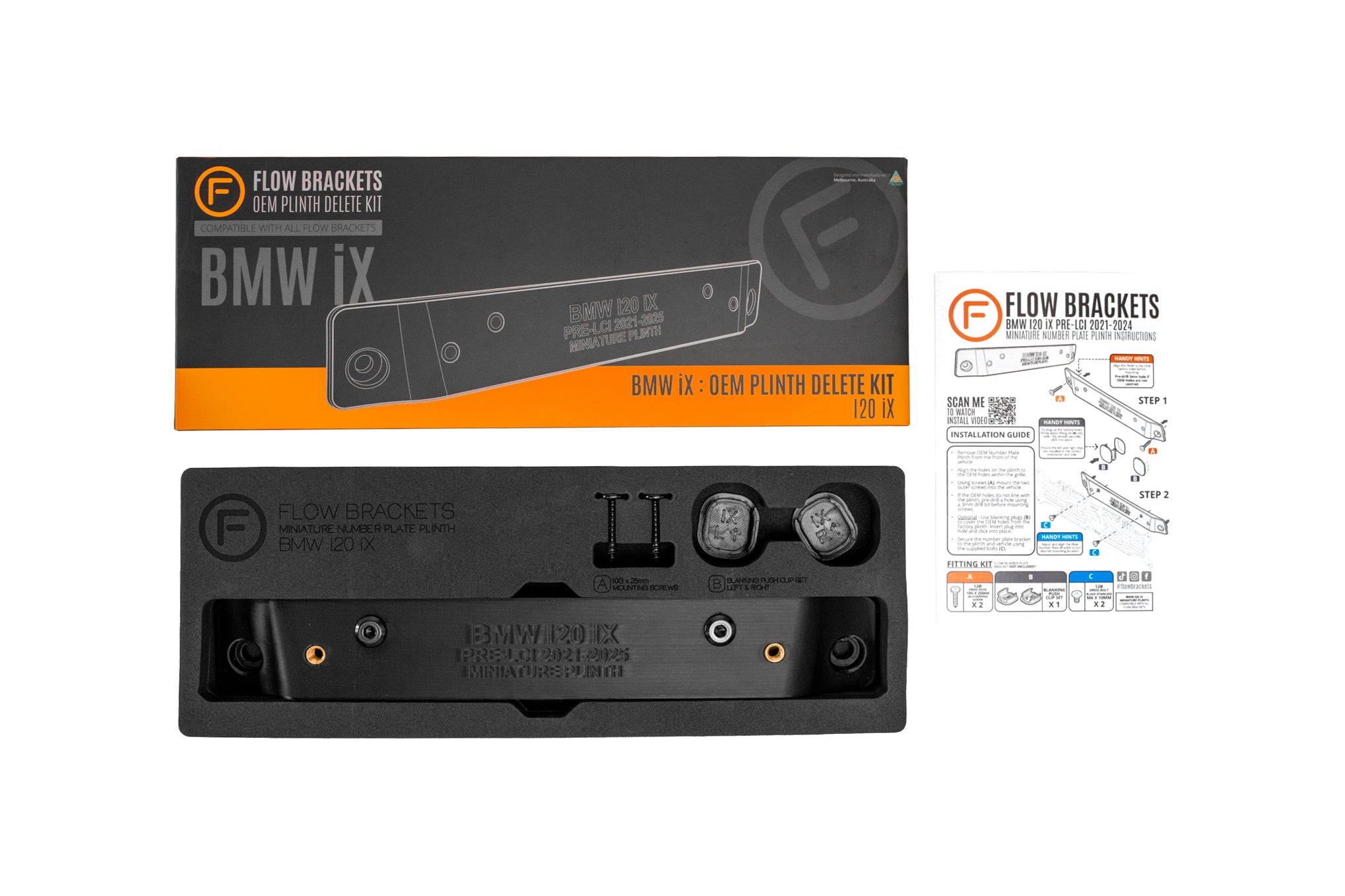 BMW I20 iX PRE-LCI - OEM Plinth Delete Kit (FRONT)