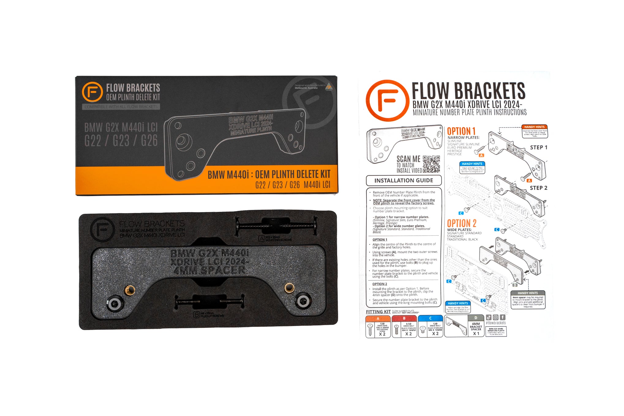 BMW G2X M440i LCI 2024-Current - OEM Plinth Delete Kit (FRONT)