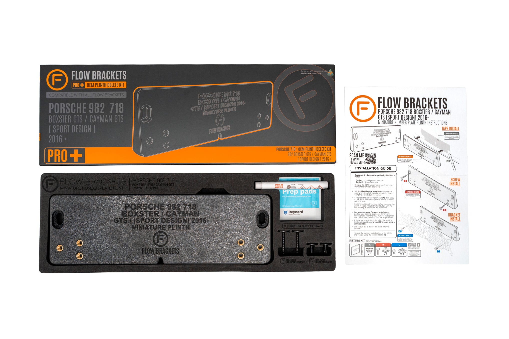 Porsche 982 718 Boxster/Cayman GTS (Sport Design) 2016-Current - Miniature Plinth (FRONT)