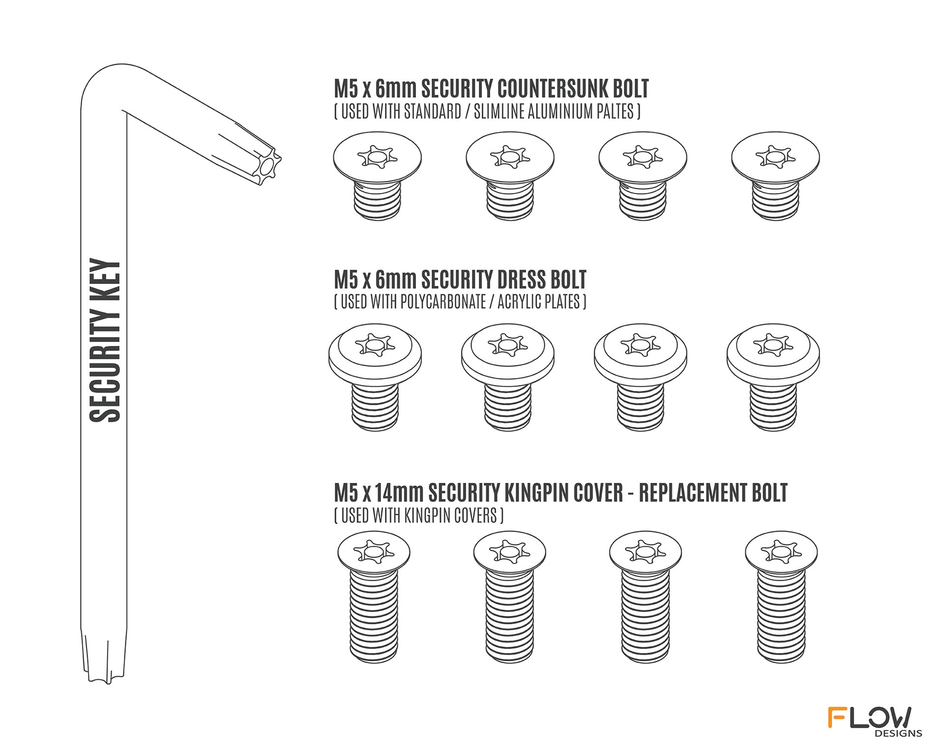 Security Screw Pack - BLACK or WHITE