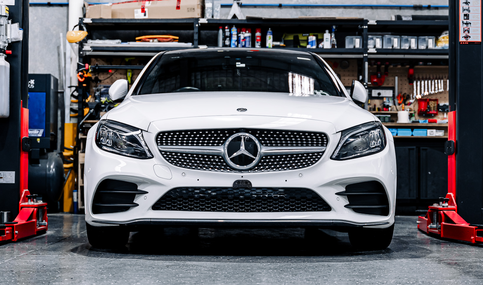 Mercedes C-Class AMG Line Facelift W205 2019-2021 - OEM Plinth Delete Kit (FRONT)