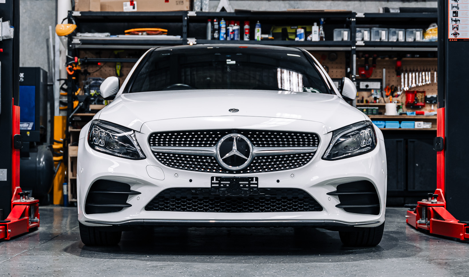 Mercedes C-Class AMG Line Facelift W205 2019-2021 - OEM Plinth Delete Kit (FRONT)