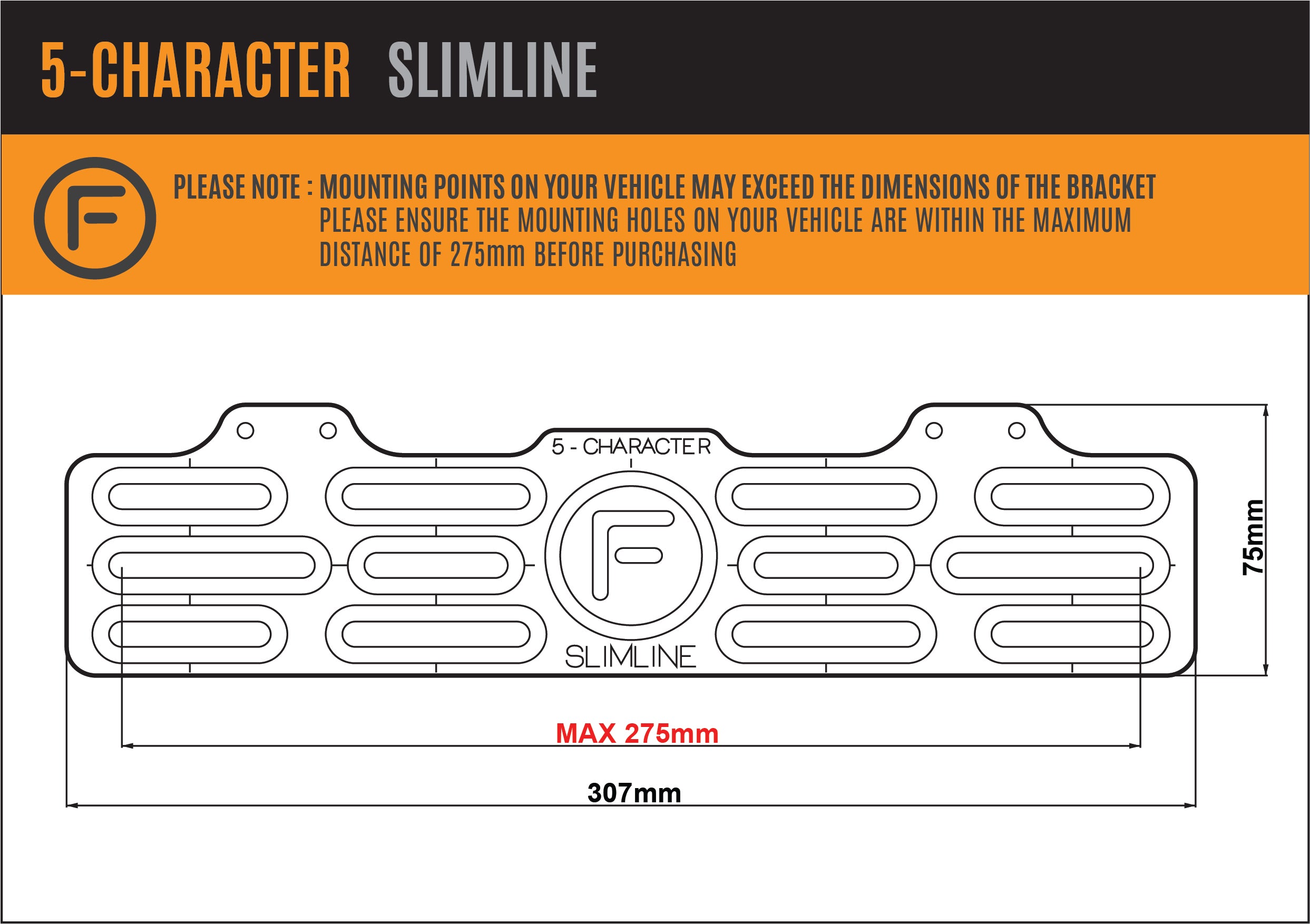 [ACT] Slimline 4-5 Character (Medium Plate) - Number Plate Bracket