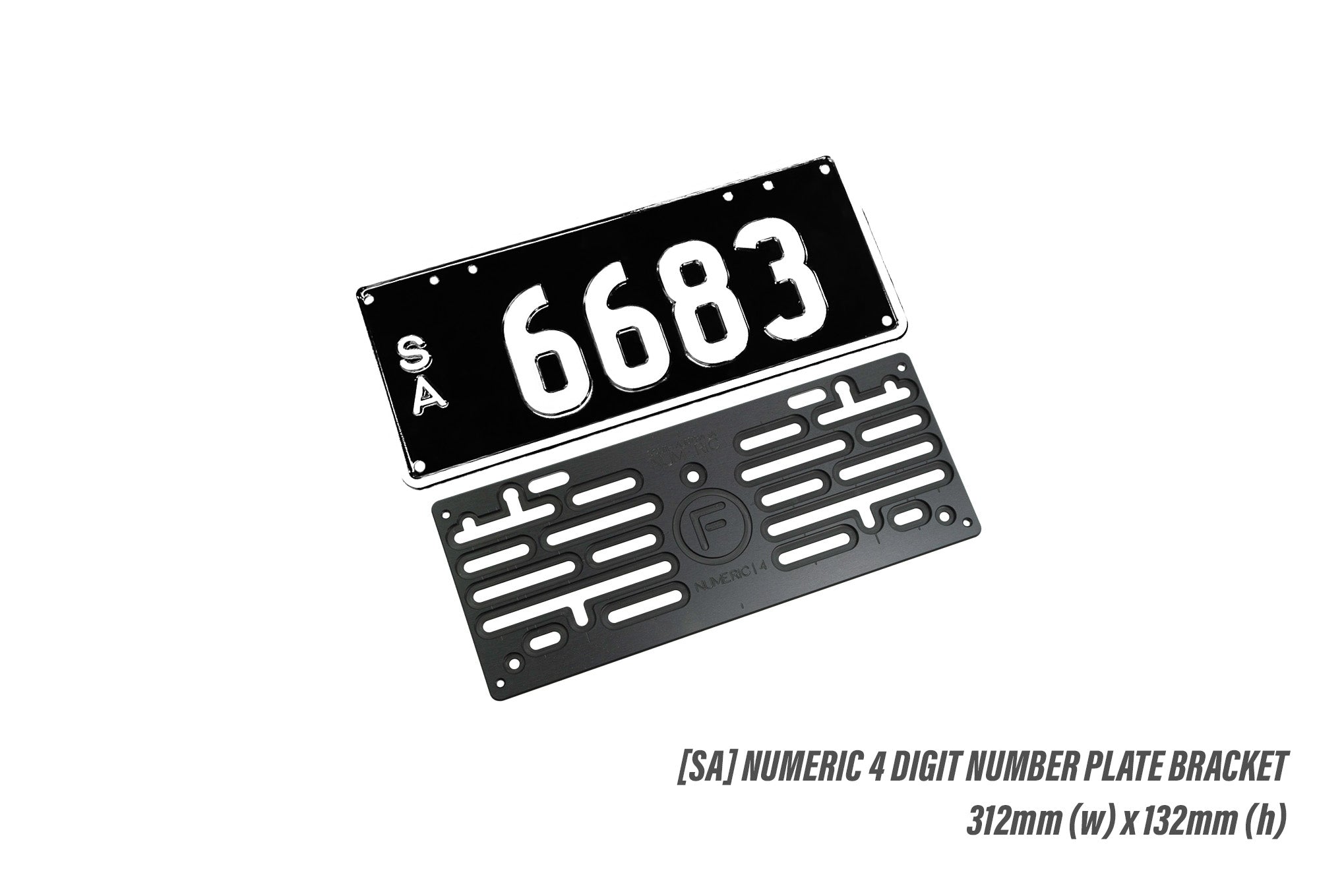 [SA] Numeric 4 Digit 312mm (w) x 132mm (h) - Number Plate Bracket