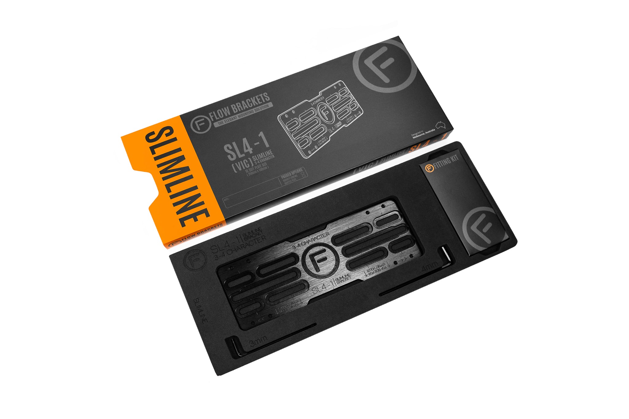 [VIC] Slimline SL4-1 - 250mm (h) x 100mm (w) Number Plate Bracket