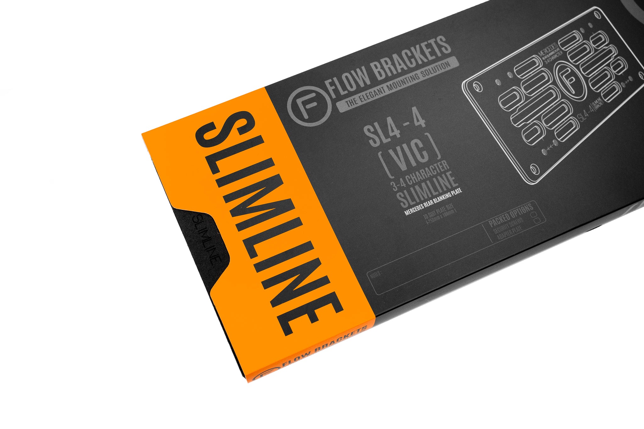 [VIC] Slimline SL4-4 - 250mm (h) x 100mm (w) Number Plate Bracket