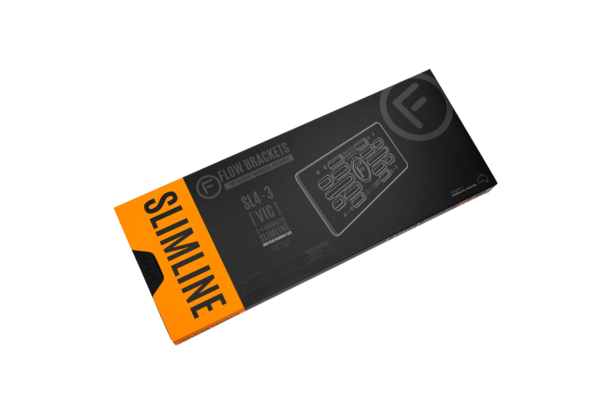 [VIC] Slimline SL4-3 - 250mm (h) x 100mm (w) Number Plate Bracket