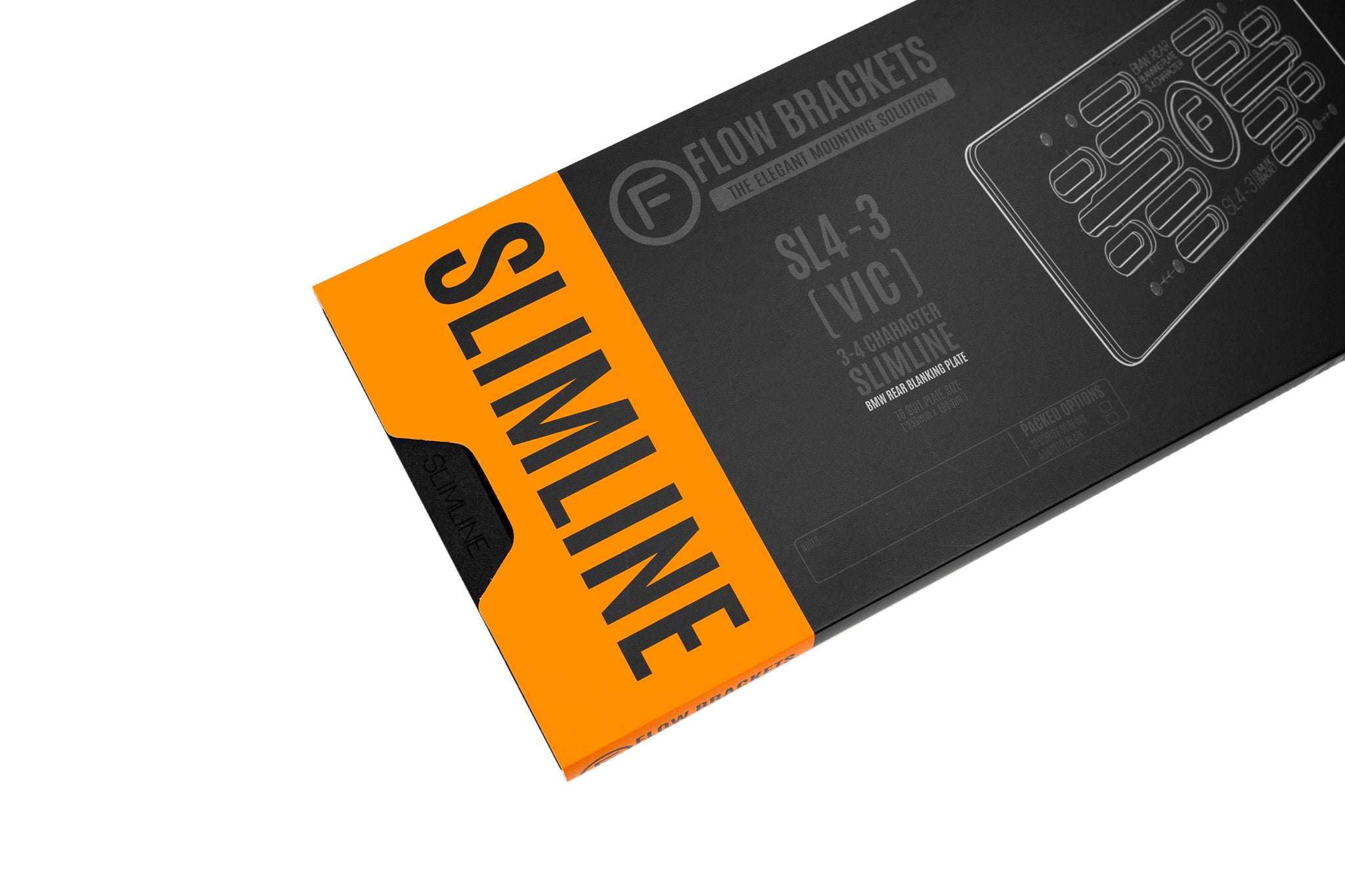 [VIC] Slimline SL4-3 - 250mm (h) x 100mm (w) Number Plate Bracket