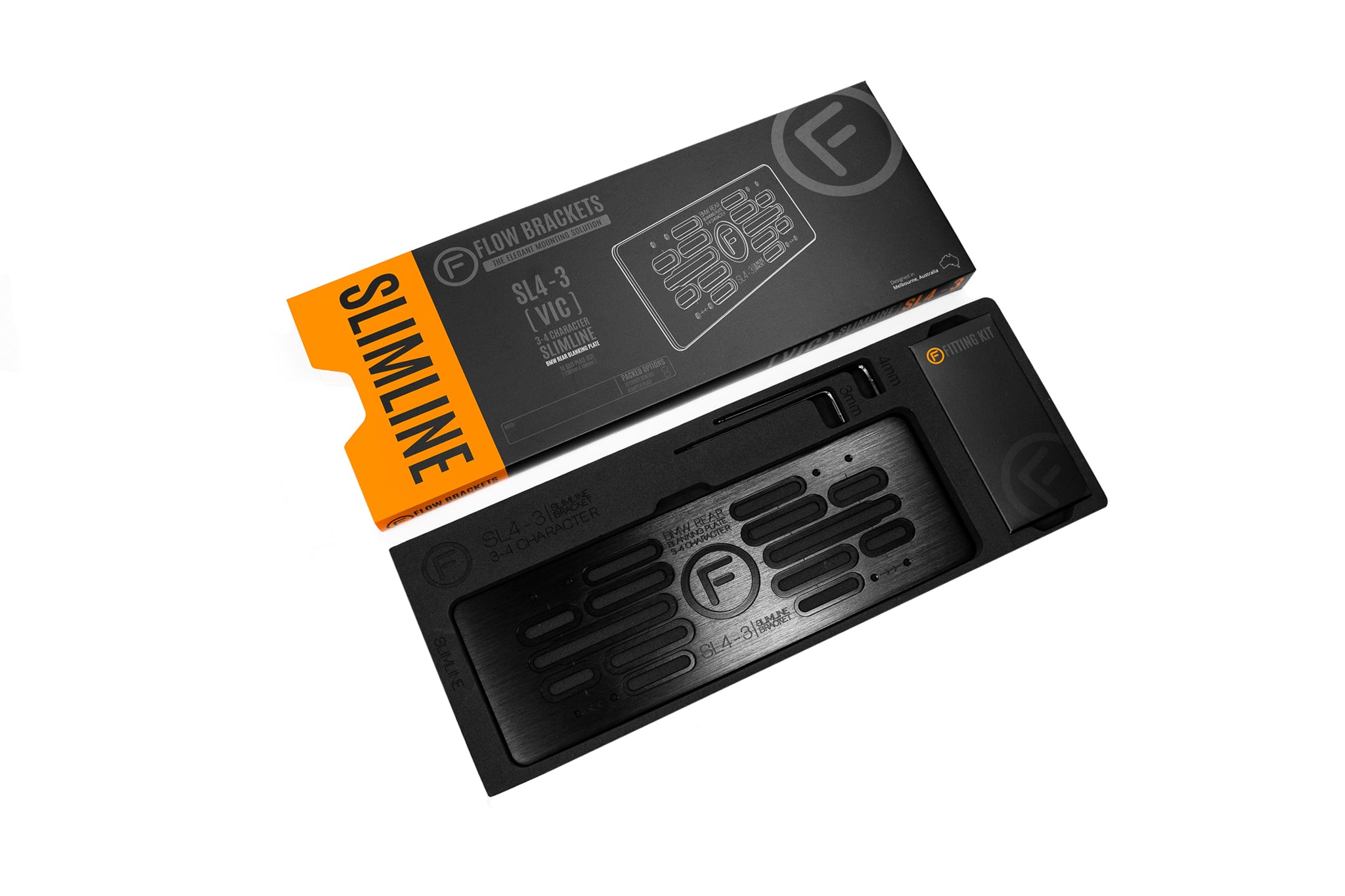 [VIC] Slimline SL4-3 - 250mm (h) x 100mm (w) Number Plate Bracket