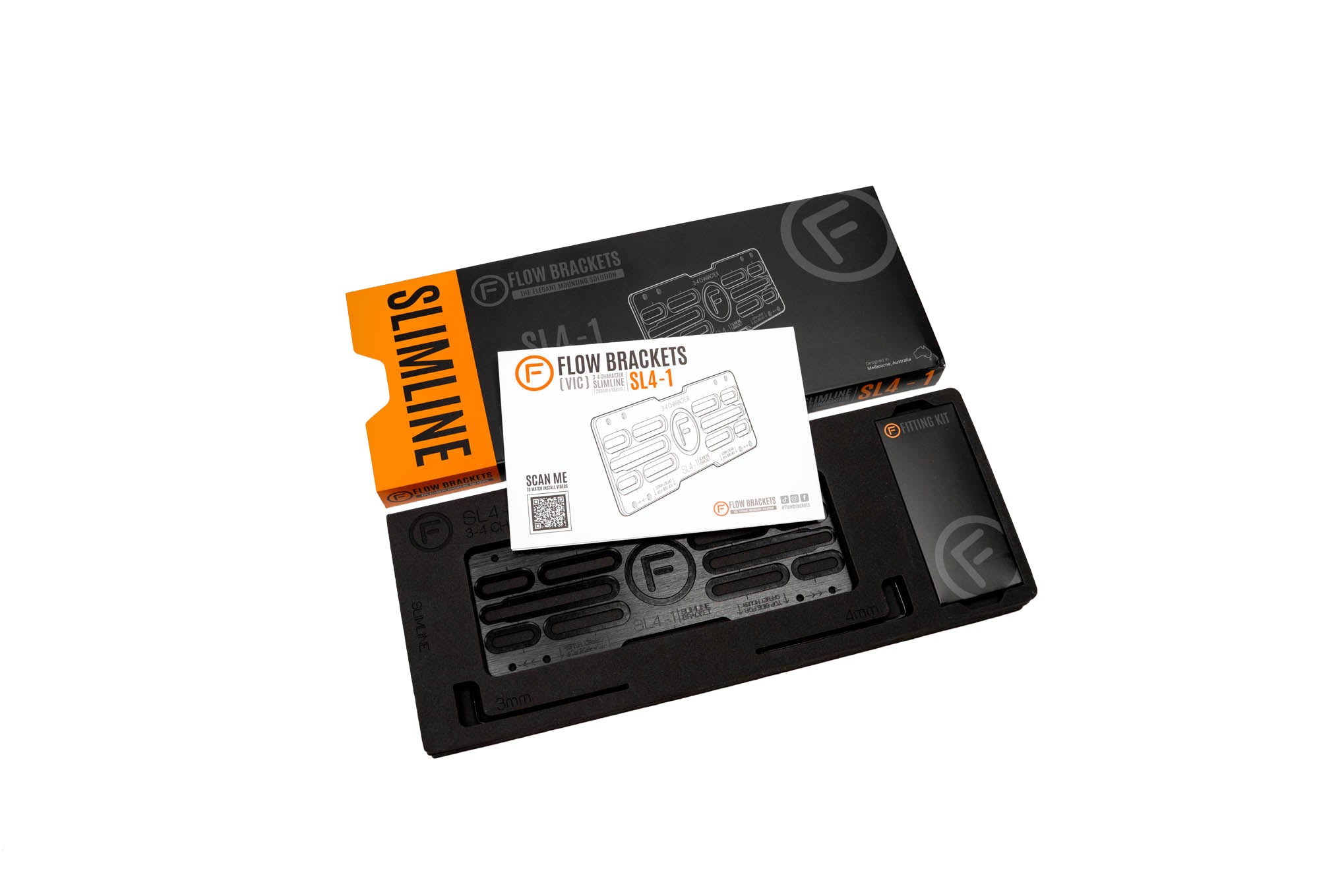 [VIC] Slimline 3-4 Character - Number Plate Bracket 250mm (h) x 100mm (w)