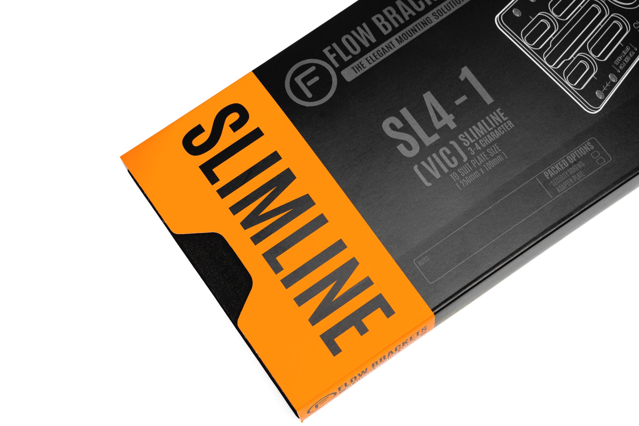 [VIC] Slimline 3-4 Character - Number Plate Bracket 250mm (h) x 100mm (w)