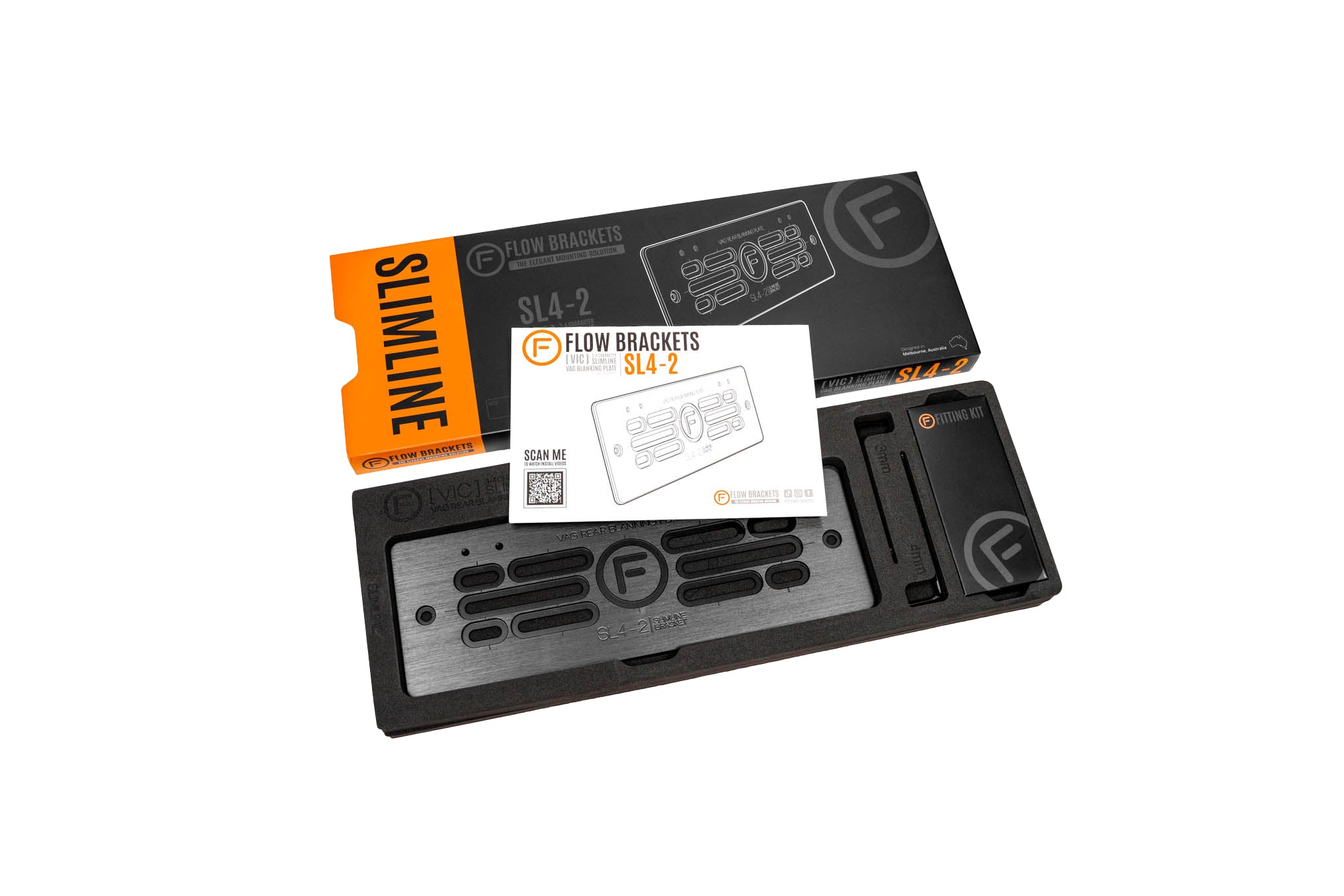 [VIC] Slimline 3-4 Character - Number Plate Bracket 250mm (h) x 100mm (w)