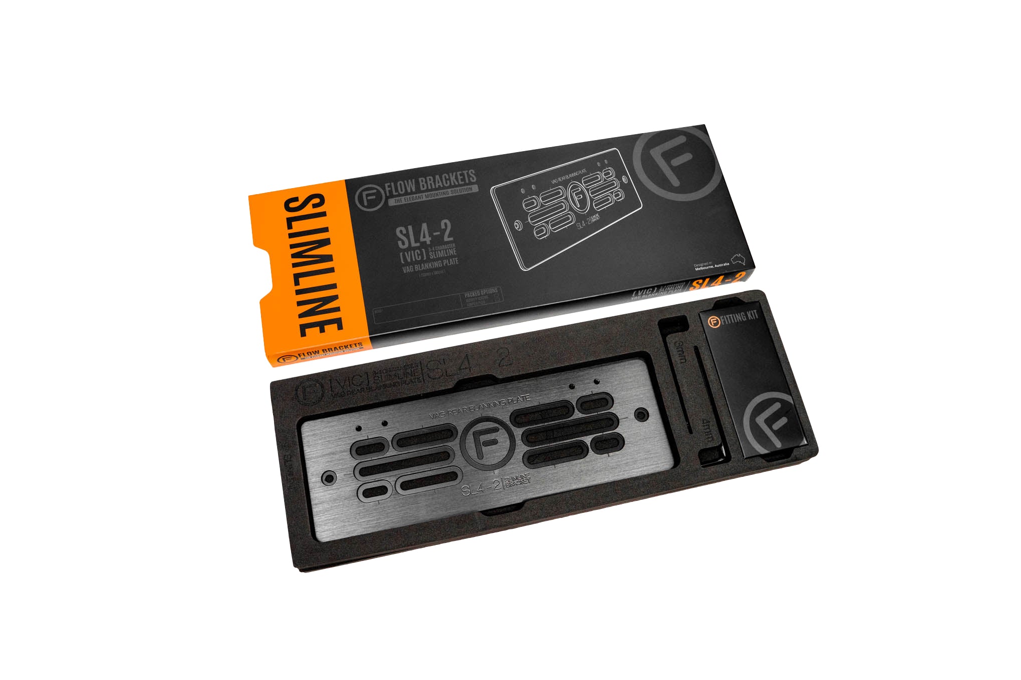 [VIC] Slimline 3-4 Character - Number Plate Bracket 250mm (h) x 100mm (w)