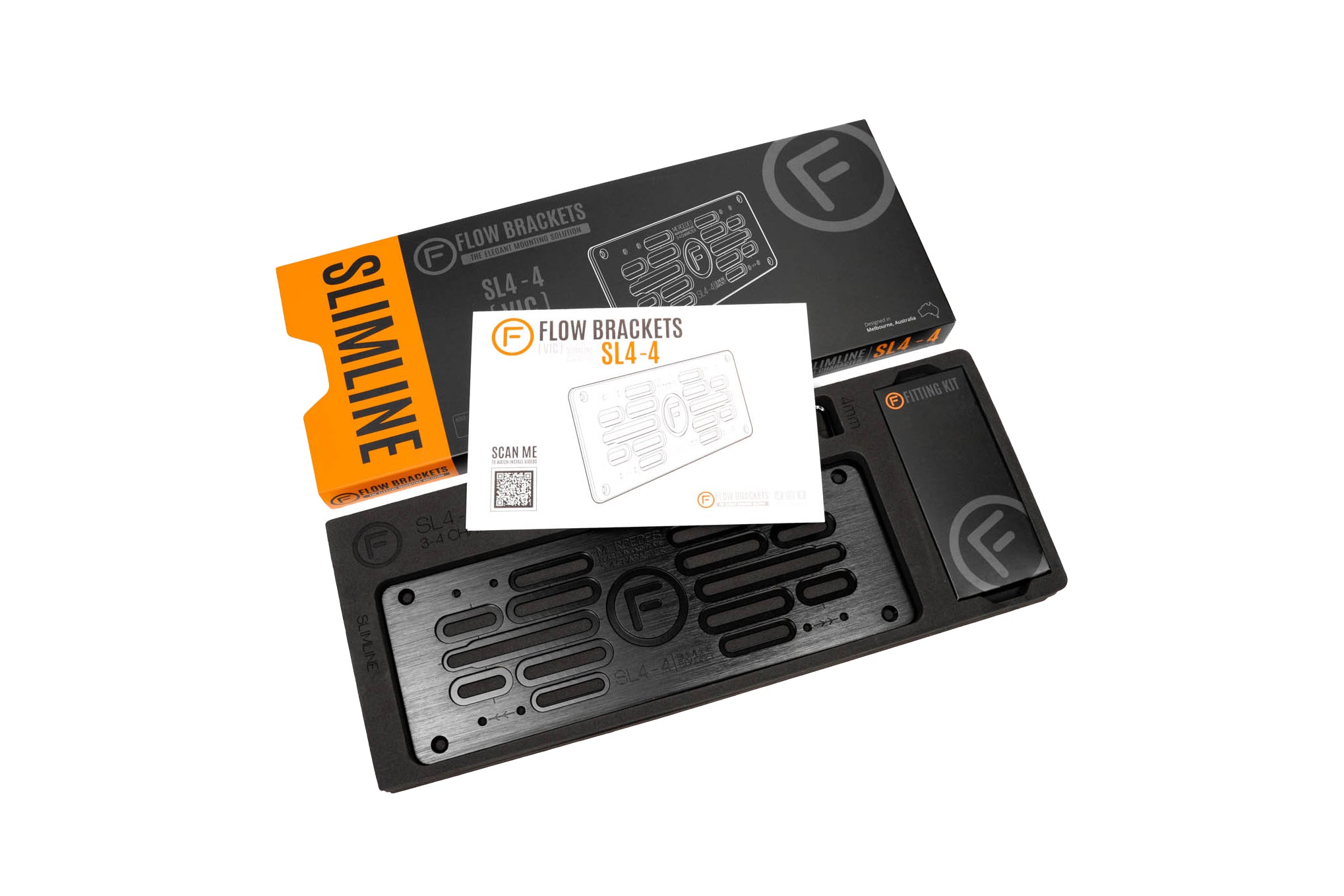 [VIC] Slimline 3-4 Character - Number Plate Bracket 250mm (h) x 100mm (w)