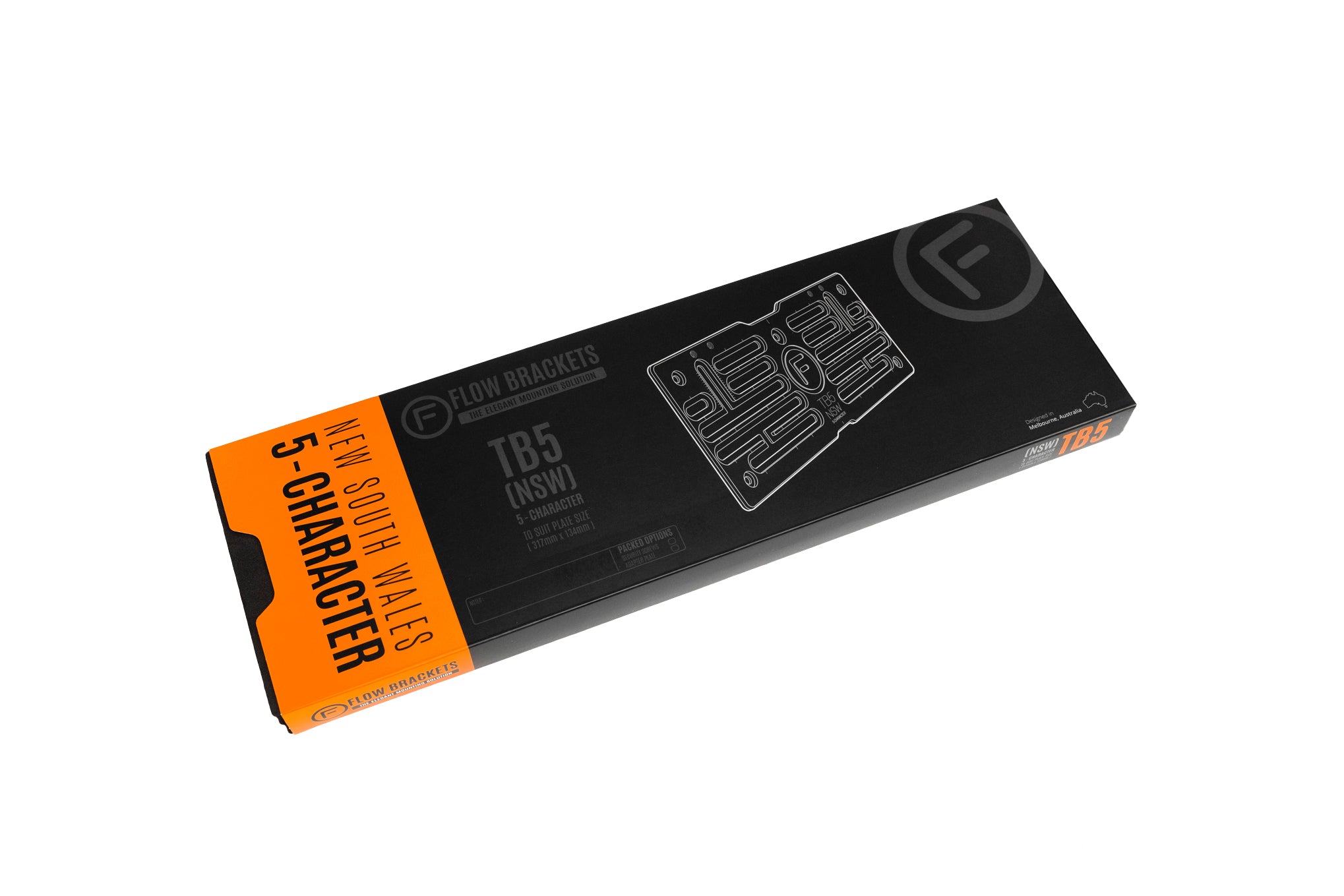 [NSW] TB5 5 Character Traditional Black 317mm (w) x 134mm (h) - Number Plate Bracket