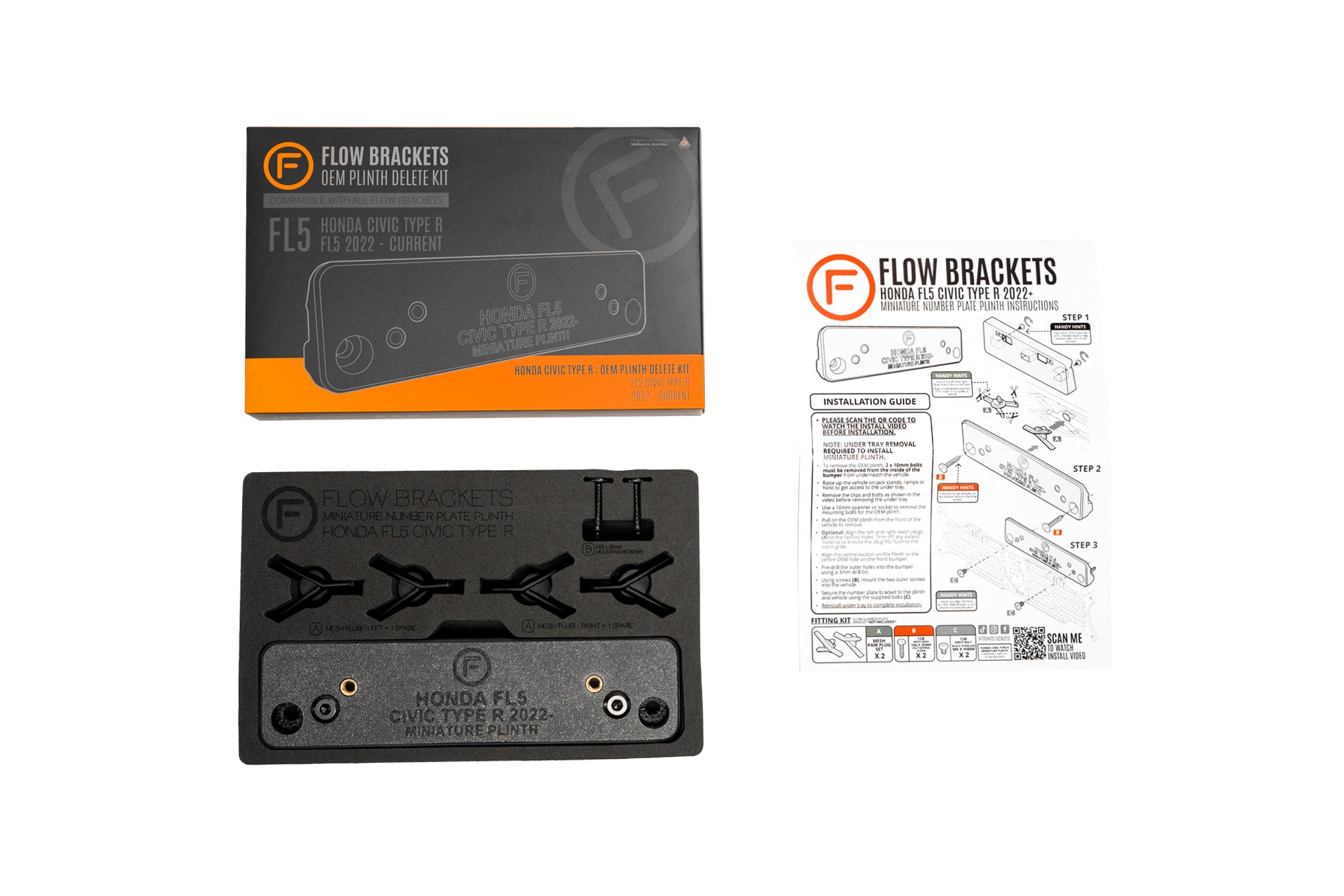 Honda Civic FL5 Type R 2022-Current - OEM Plinth Delete Kit (FRONT)