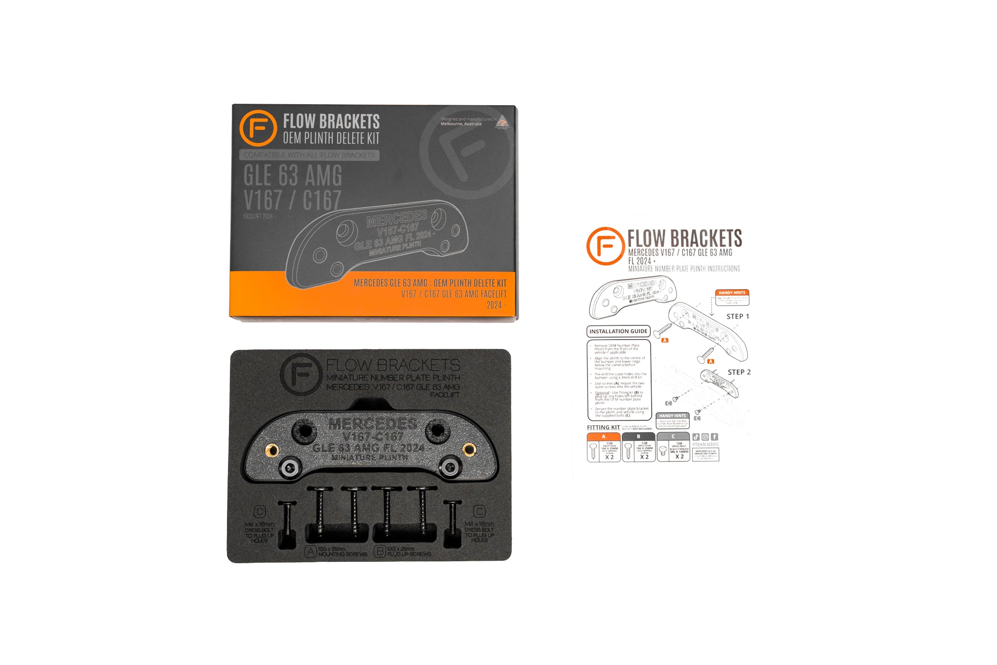 Mercedes V167-C167 GLE 63 AMG FL 2024 - OEM Plinth Delete Kit (FRONT)