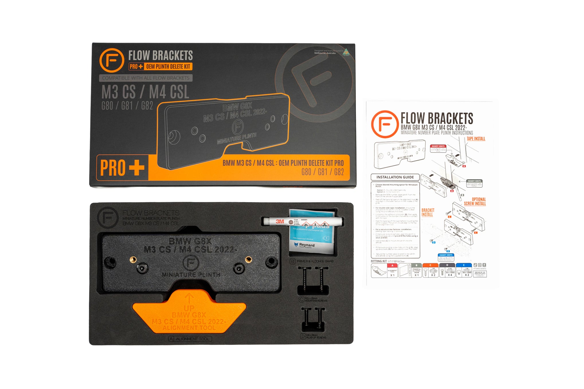 BMW G8X M3CS / M4CSL 2022-Current - OEM Plinth Delete Kit (FRONT)
