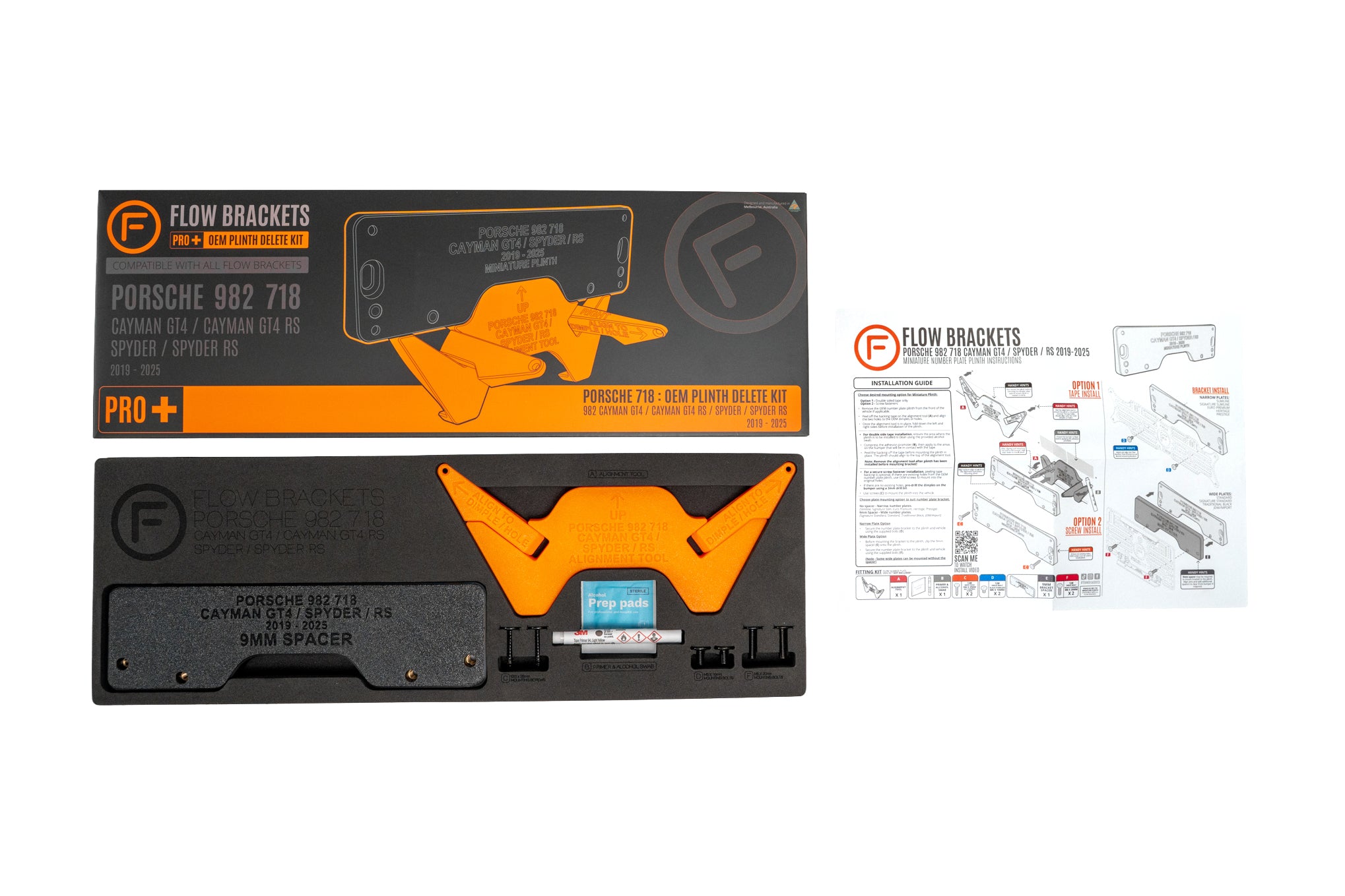 Porsche 982 718 GT4 / Spyder / RS - Miniature Plinth (FRONT)