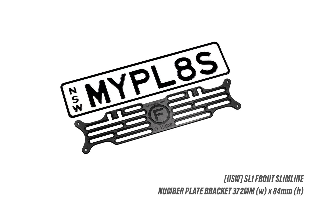 [NSW] Front SL1 Slimline - 372mm (w) x 84mm - Number Plate Bracket