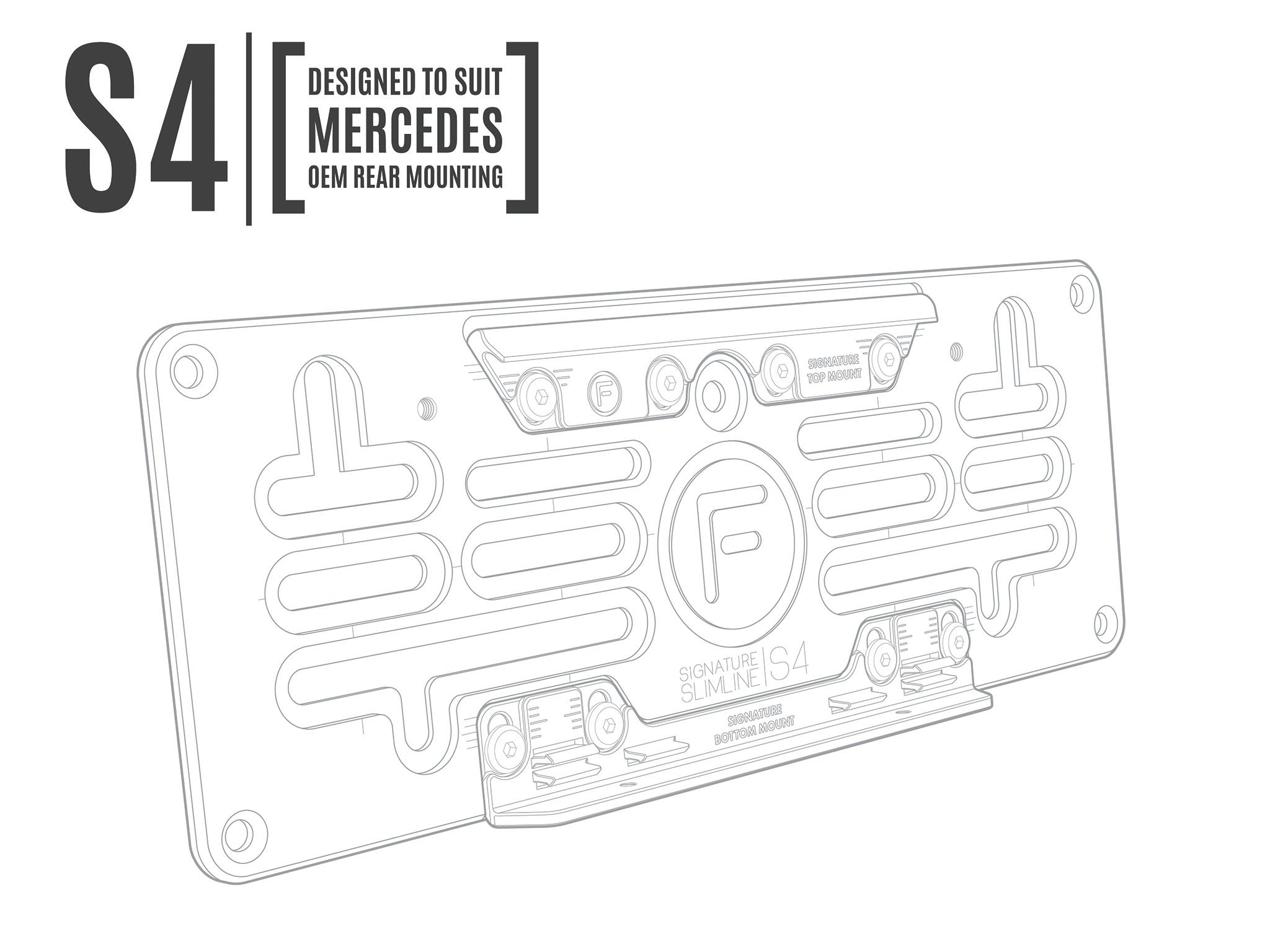 [VIC] S4 Slimline - Lucky Number Plate Bracket - 380mm (w) x 105mm (h)