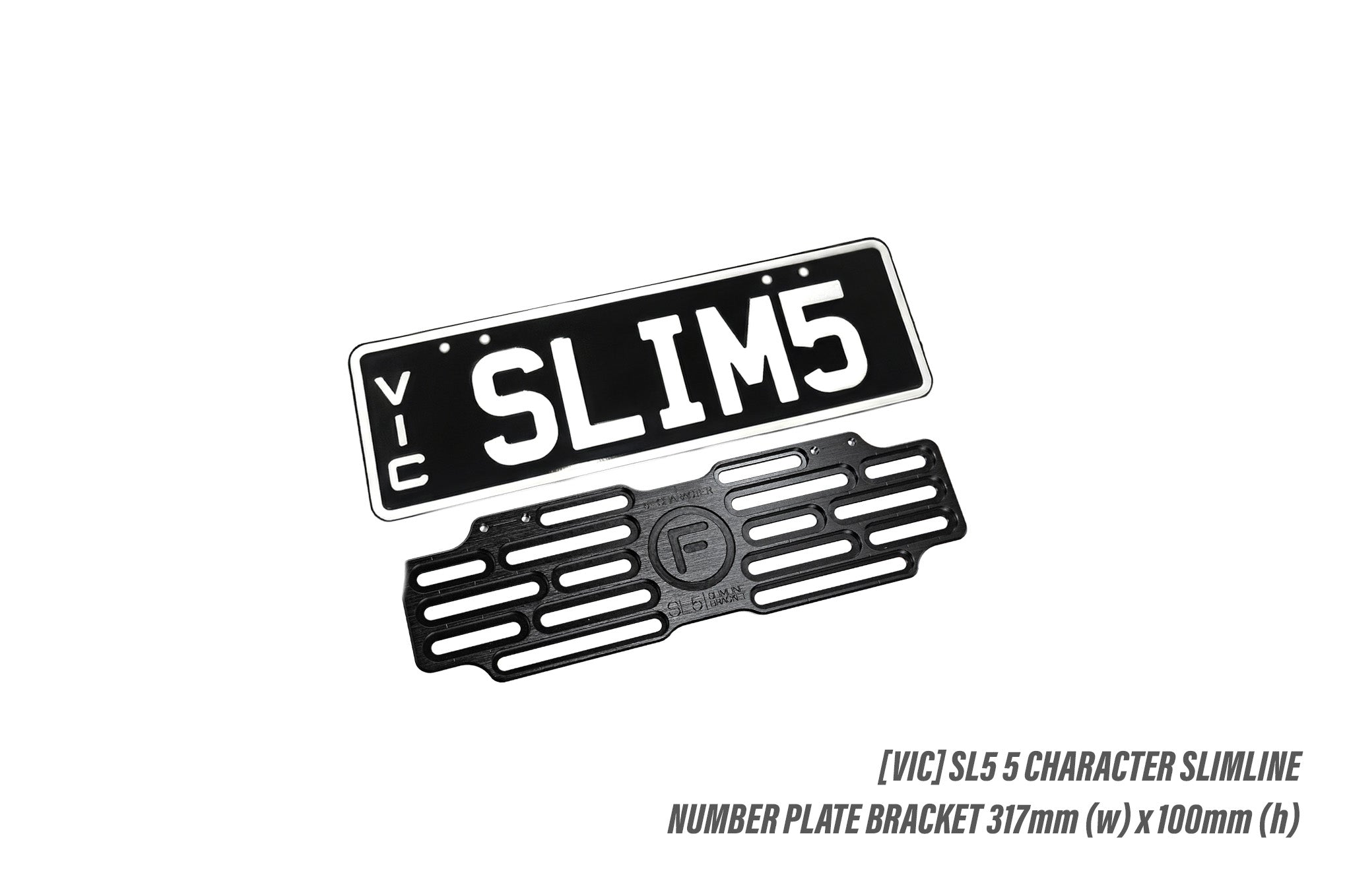 [VIC] Slimline SL5 5-Character 317mm (w) x 100mm (h) - Number Plate Bracket