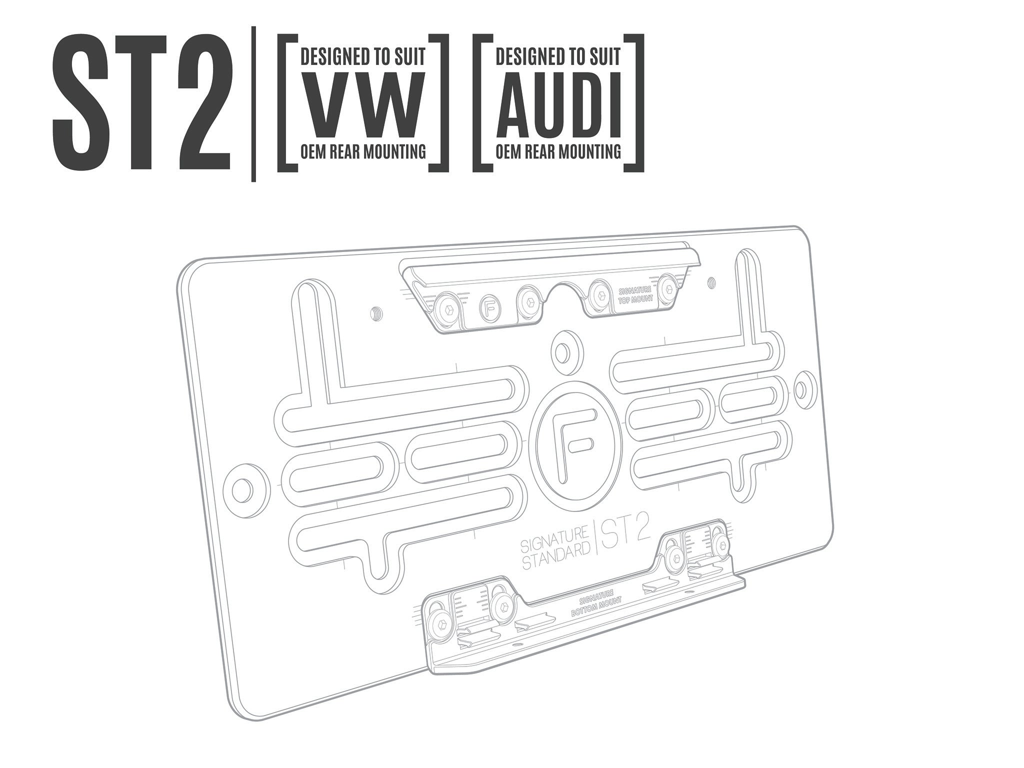 [VIC] ST2 Standard - Signature Number Plate Bracket - 255mm (w) x 137mm (h)