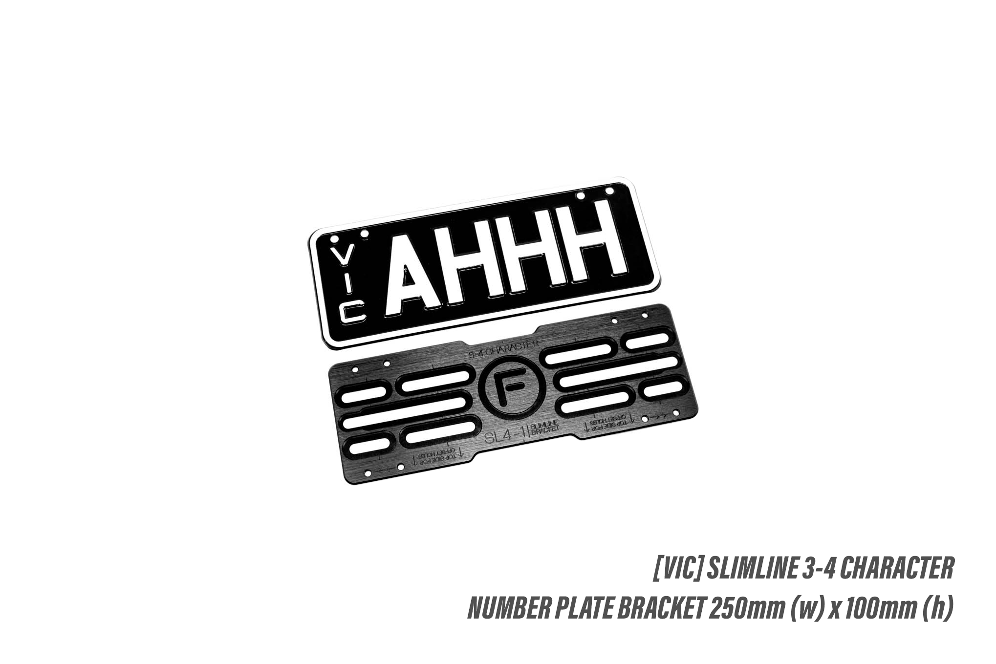 [VIC] Slimline 3-4 Character SL4 - 250mm (h) x 100mm (w) Number Plate Bracket