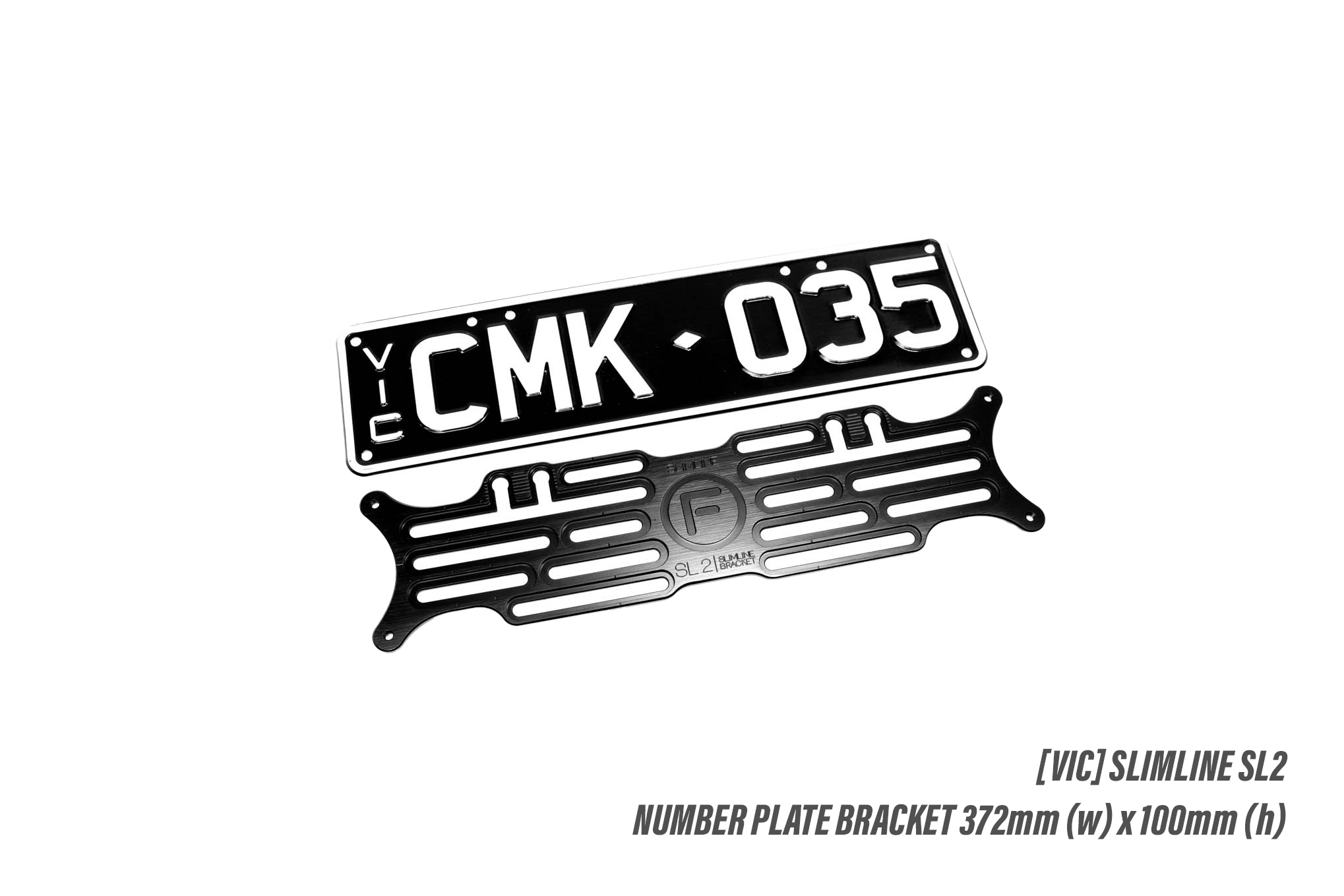 [VIC] Slimline SL2 - 372mm (w) x 100mm (h) - Number Plate Bracket