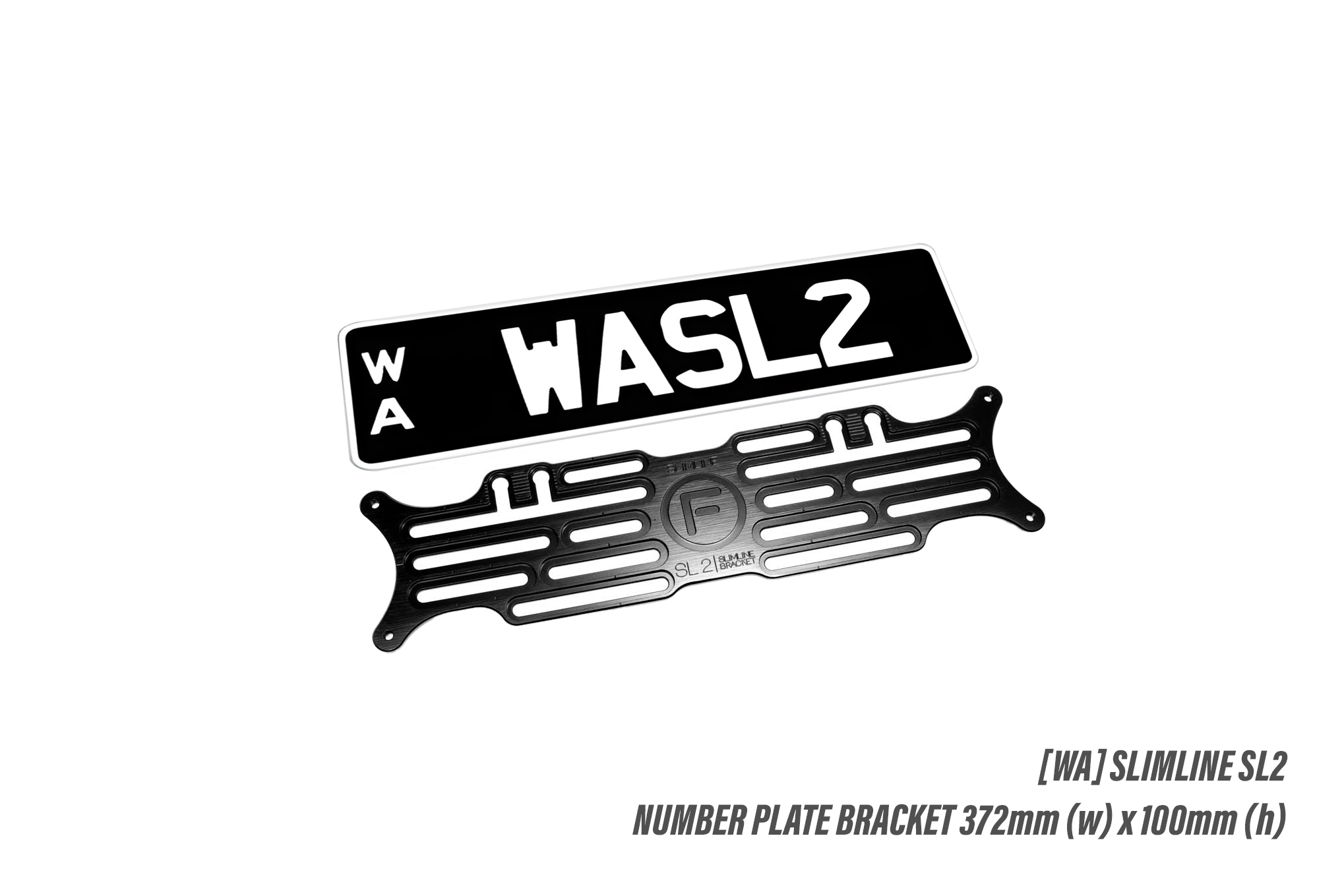 [WA] Slimline SL2 - 372mm (w) x 100mm (h) - Number Plate Bracket