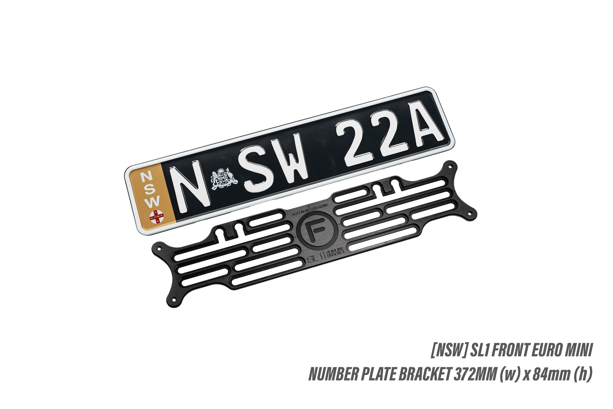[NSW] Front SL1 Euro Slim Front - Number Plate Bracket 372mm(w) X 84mm(h)