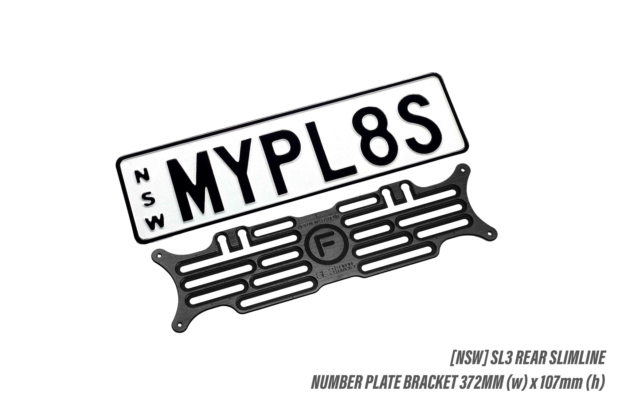 [NSW] Rear SL3 Slimline 372mm (w) x 107mm (h)  - Number Plate Bracket