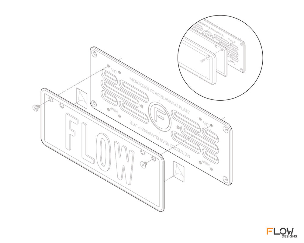 Mercedes rear blanking plate