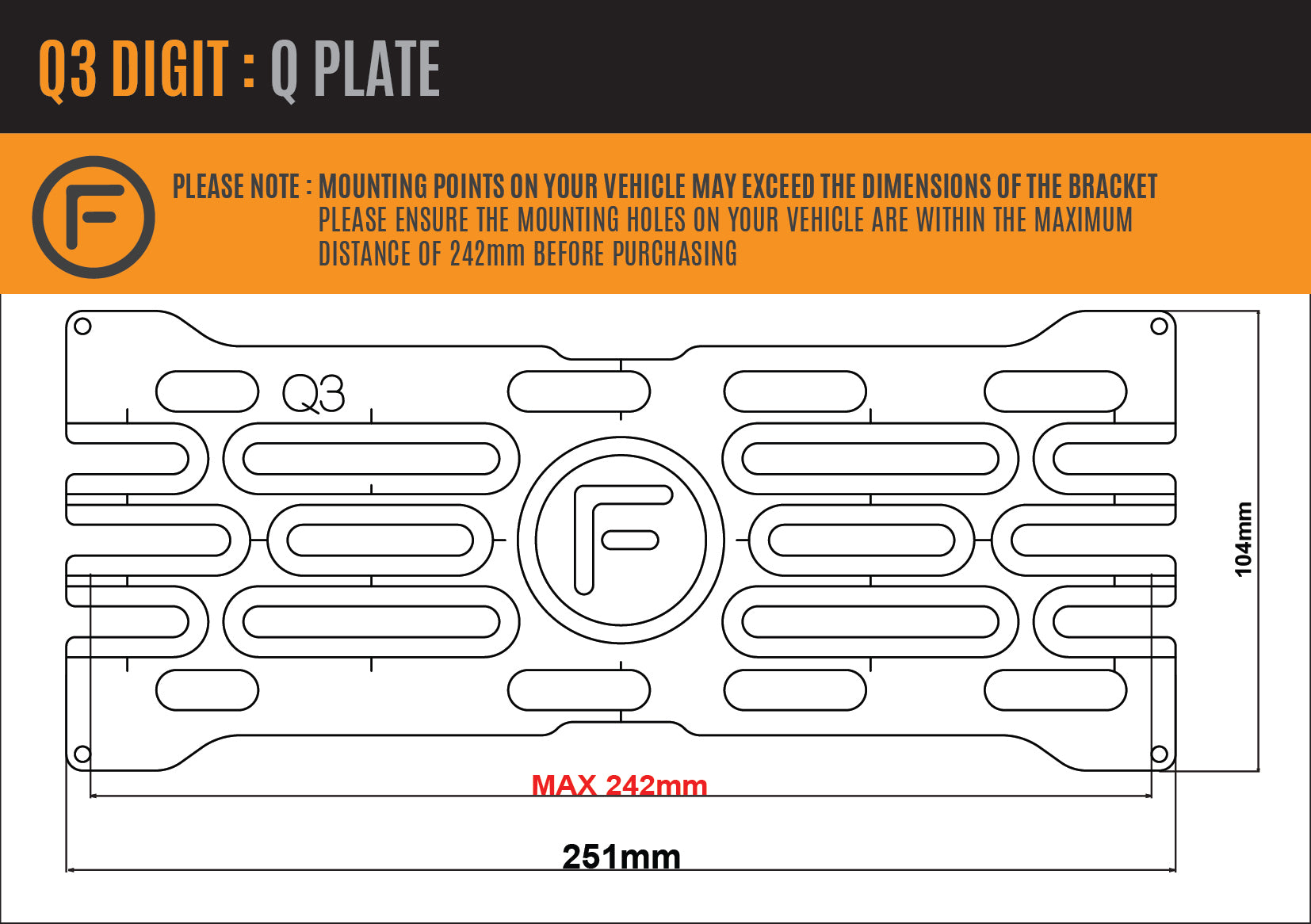 [QLD] Q PLATE 3 Digit Heritage - Number Plate Bracket