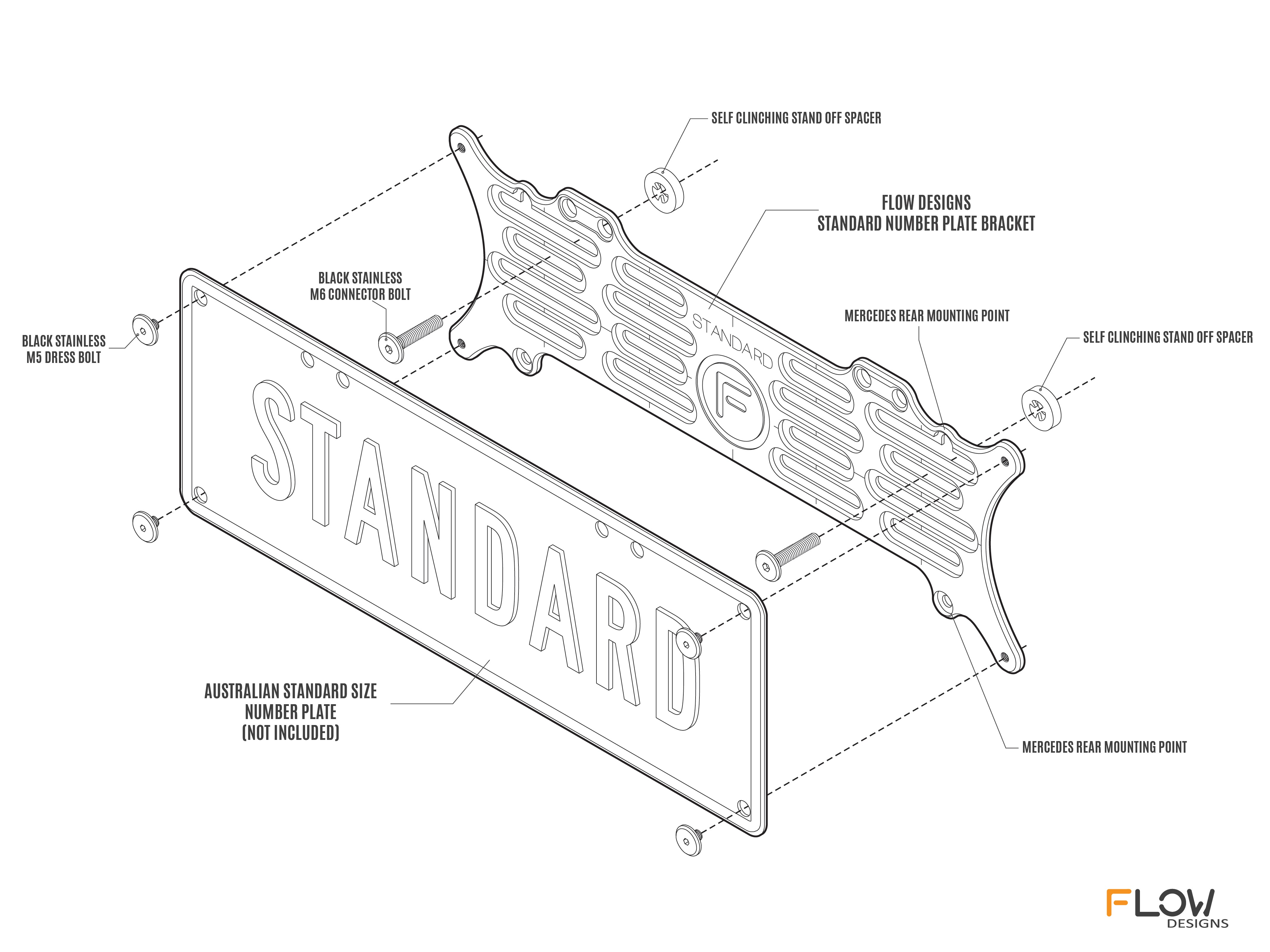 [ACT] Standard - Number Plate Bracket 372mm (w) x 134mm (h)